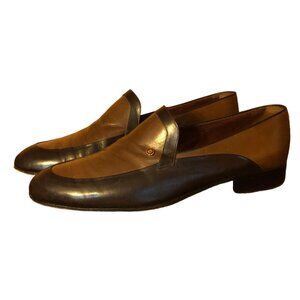 Bally Vintage Italian Leather 2-tone Slip On Dress Shoes Handmade in Italy